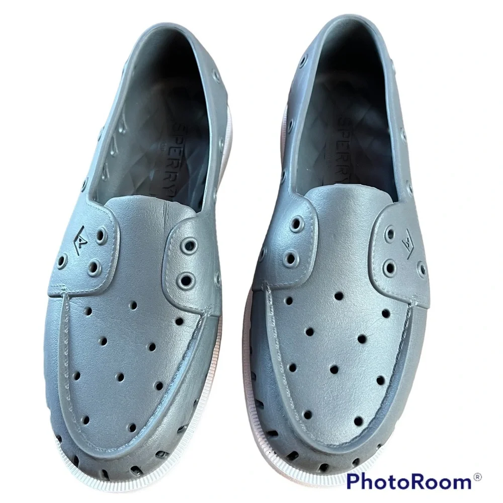 Sperry Top-Sider Float Gray and White Boat Shoes, size 9